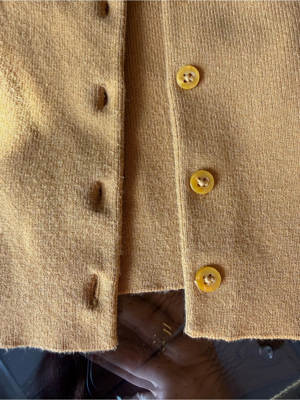 Sunday Best Cropped Mustard Yellow Button Cardigan - Picture 4 of 4
